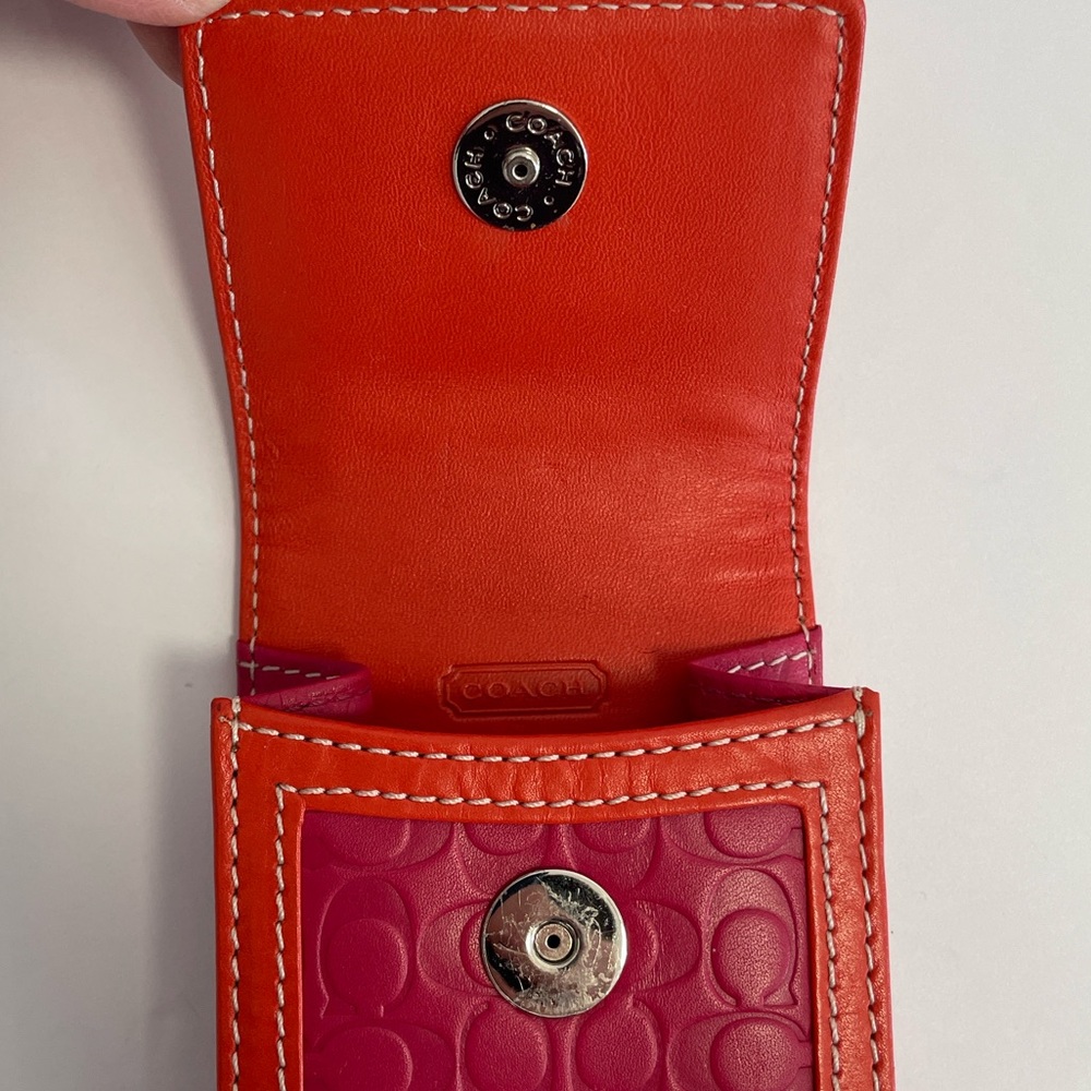 Coach Signature Embossed MultiUse Case Pink | Orange - Picture 8 of 10